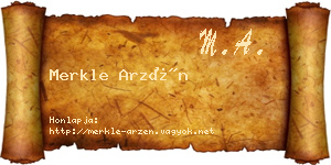 Merkle Arzén névjegykártya